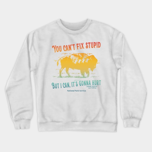 You Can't Fix Stupid But I Can Crewneck Sweatshirt by Dinomichancu